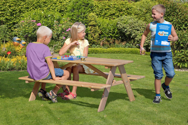 Kinderpicknicktisch / Sitzgruppe aus Lärchenholz 116x90x50cm