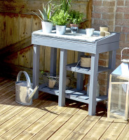 Pflanztisch Florine 80x43x85cm mit Zinkplatte und Zwischenablage Pflanztisch Florine 80x43x85cm mit Zinkplatte und Zwischenablage