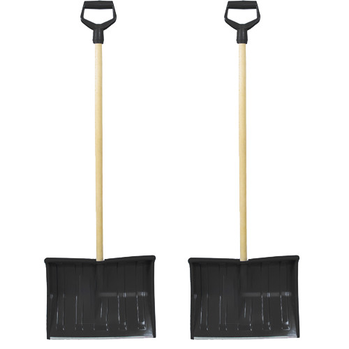 2 x Schneeschieber aus Kunststoff Schwarz