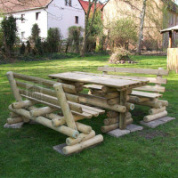 Sitzgruppe Rustikal Halbrundholz 120 - 300 cm Sitzgruppe Rustikal Halbrundholz 120 - 300 cm