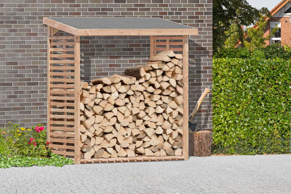 Kaminholzregal KAMO aus Lärchenholz 200x75x200cm