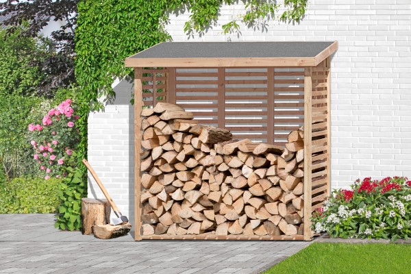 Kaminholzregal KAMO aus Lärchenholz 200x75x200cm